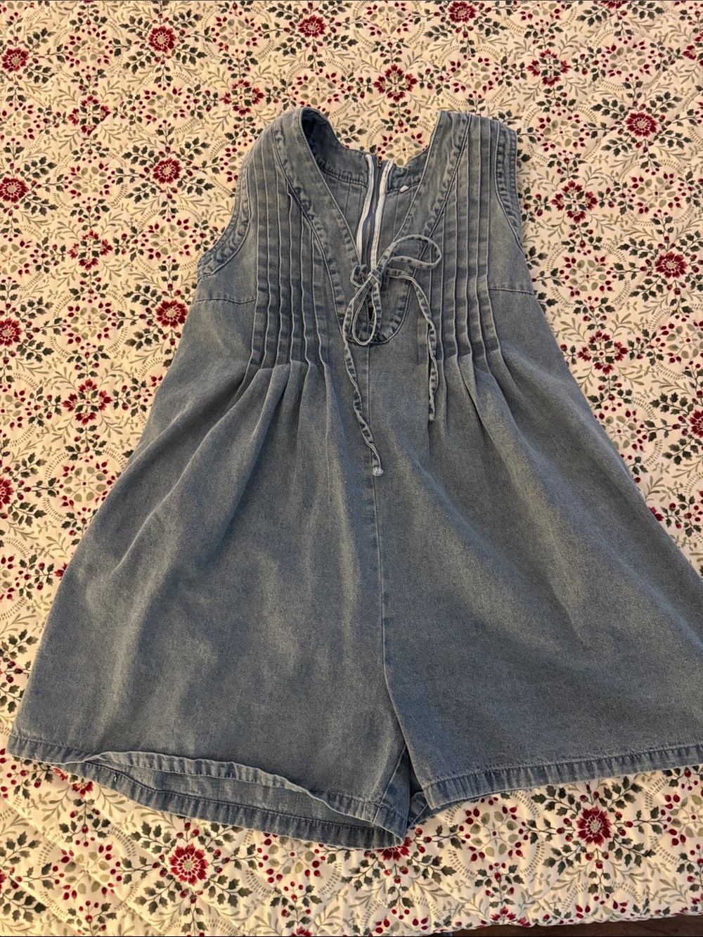 Girls' Light Blue Denim Romper Shorts
